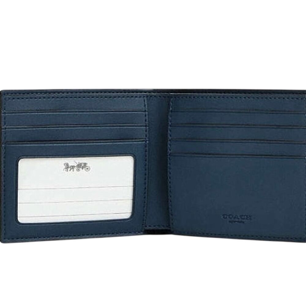 Coach Signature Bifold Wallet Ink Blue - Picture 3 of 3